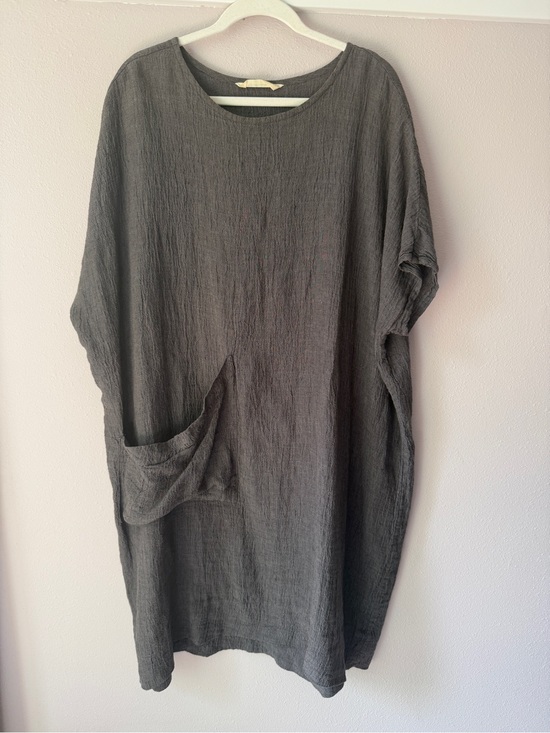 Elizabeth Suzann Dresses & Skirts - Elizabeth Suzann Harper tunic dress charcoal crinkle linen gauze